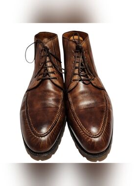 Bontoni Brown Leather Lace-Up Ankle Boots